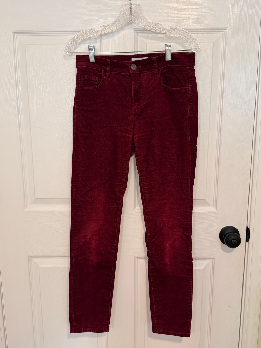 LOFT Red Corduroy Slim Pants